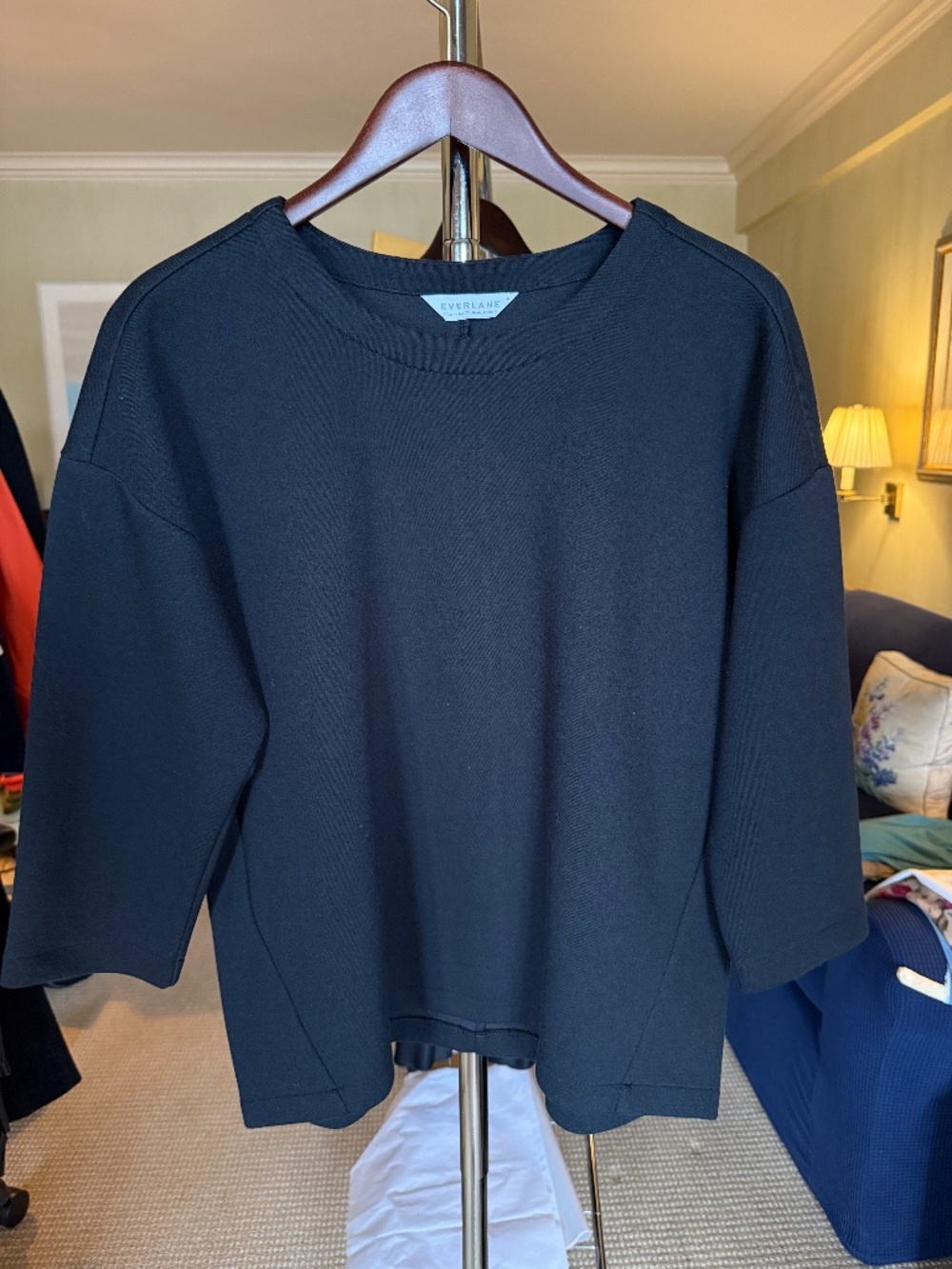 Everlane structured oversized black knit top